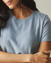 Women's Classic Cotton Crew Tee - Blue Stream